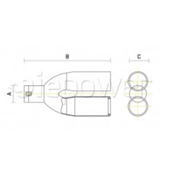 Embout d'échappement double rond droit 7120