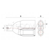 Embout d'échappement double oval droit 7281