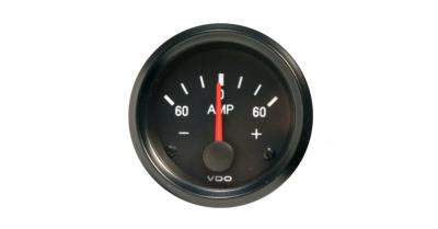 Ampèremètre 60A VDO Cockpit International Fond Noir Diamètre 52mm