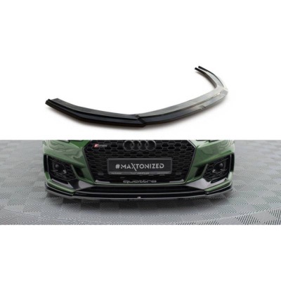 Lame Du Pare-Chocs Avant / Splitter V.2 Audi RS4 B9 Noir Brillant