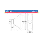 Ecope rectangulaire revotec 190x45mm