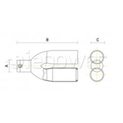 Embout d'échappement double rond gauche 7121