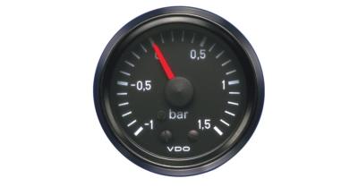 Manomètre VDO Pression Turbo 1.5 Bar Diamètre 52 Fond Noir