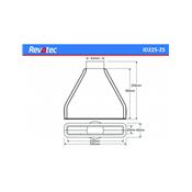 Ecope rectangulaire revotec 225X25mm
