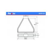 Ecope rectangulaire revotec 225X25mm